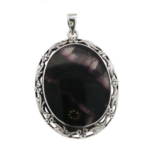 Large Sterling Silver Blue John Pendant
