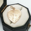 Vintage 9ct Gold Heart St Christopher Pendant