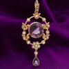 Antique 15ct Gold Amethyst and Pearl Pendant