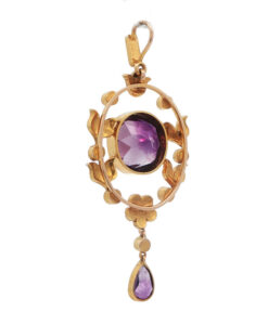 Antique 15ct Gold Amethyst and Pearl Pendant