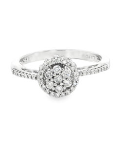 Enchanted Disney 9ct White Gold Diamond Cinderella Engagement Ring