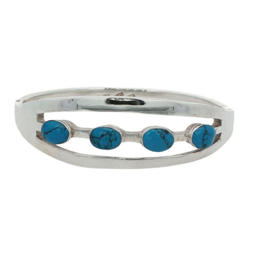 Mexican Sterling Silver Turquoise Bangle