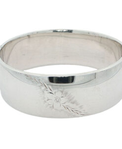 back view of Vintage Sterling Silver Engraved Bangle