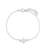Sterling Silver Sparkling Four Stone Cluster Bracelet