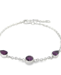 Sterling Silver Amethyst Bracelet