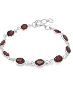 Sterling Silver Garnet Bracelet