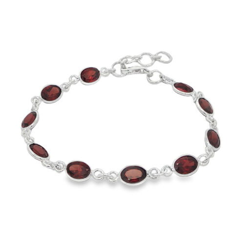 Sterling Silver Garnet Bracelet