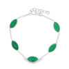 Sterling Silver Marquise Green Agate Bracelet