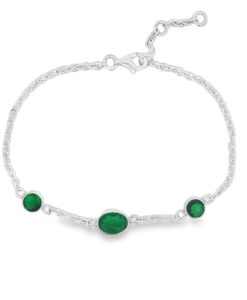 Sterling Silver Sparkling Green Crystal Bracelet