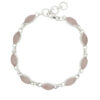 Sterling Silver Marquise Rose Quartz Bracelet