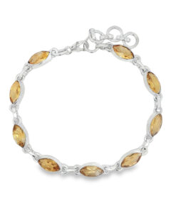 Sterling Silver Marquise Citrine Bracelet