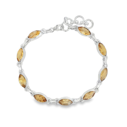 Sterling Silver Marquise Citrine Bracelet