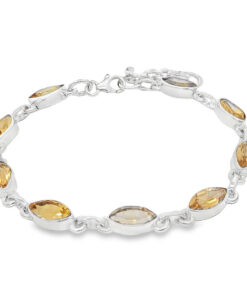 Sterling Silver Marquise Citrine Bracelet