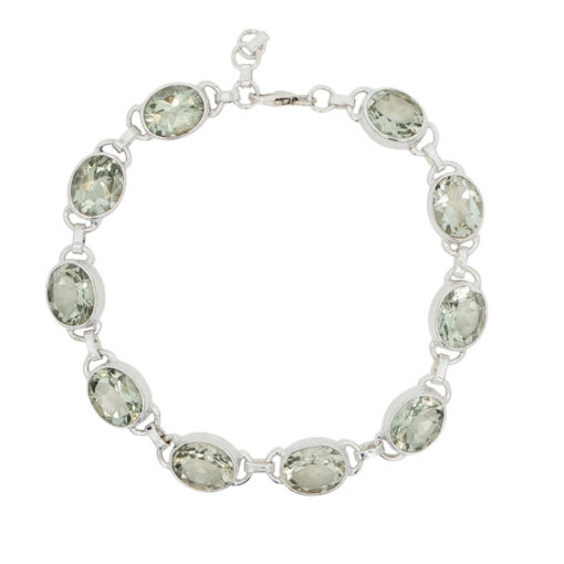 Sterling Silver Oval Peridot Bracelet
