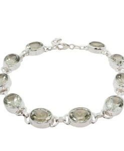 Sterling Silver Oval Peridot Bracelet