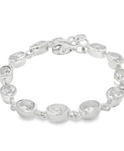 Sterling Silver Oval Cubic Zirconia Bracelet