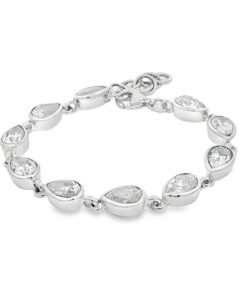 Sterling Silver Pear Cubic Zirconia Bracelet
