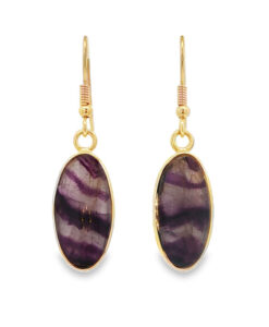 9ct Yellow Gold Blue John Drop Earrings – Sheffield 2007