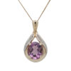 9ct Gold Diamond and Amethyst Pendant