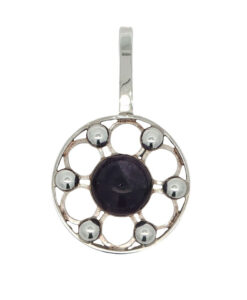 Sterling Silver Amethyst Pendant – Aksel Holmsen, Norway (c.1950s–60s)