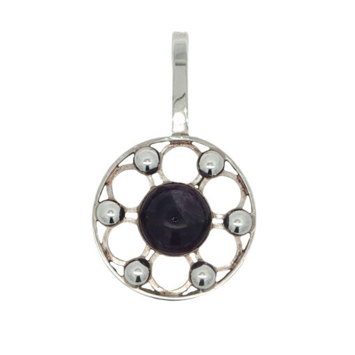 Sterling Silver Amethyst Pendant – Aksel Holmsen, Norway (c.1950s–60s)