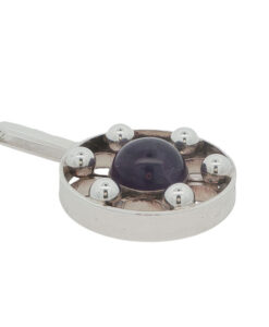 Sterling Silver Amethyst Pendant – Aksel Holmsen, Norway (c.1950s–60s)