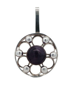 Sterling Silver Amethyst Pendant – Aksel Holmsen, Norway (c.1950s–60s)