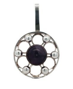 Sterling Silver Amethyst Pendant – Aksel Holmsen, Norway (c.1950s–60s)