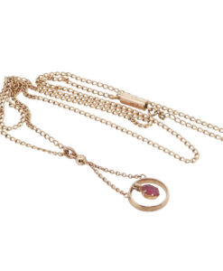 vintage 9ct rose gold ruby necklace