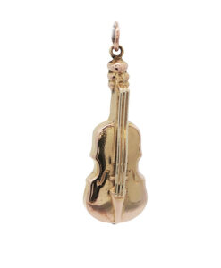 Vintage 9ct Gold Violin Pendant by Georg Jensen dated 1972