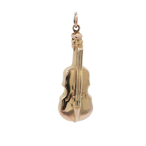 Vintage 9ct Gold Violin Pendant by Georg Jensen dated 1972