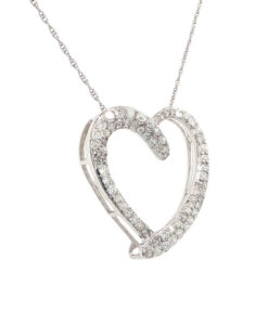 9ct white gold Diamond Heart Pendant