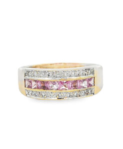 Pretty Pink Sapphire Band Ring