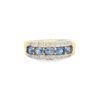 front of Diamond and Sapphire Band Ring