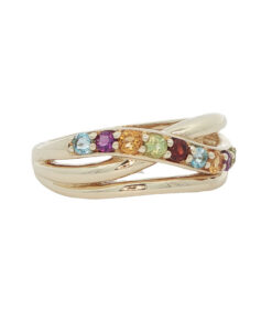 9ct Gold Multi Gem Band Ring