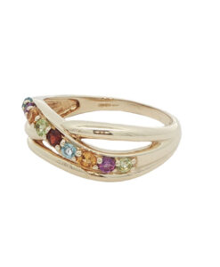 9ct Gold Multi Gem Band Ring