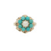 front of turquoise and pearl ring