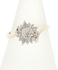 9ct Gold 0.15ct Diamond Cluster Ring