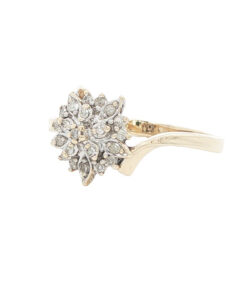 9ct Gold 0.15ct Diamond Cluster Ring