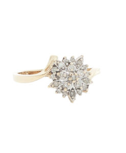 9ct Gold 0.15ct Diamond Cluster Ring