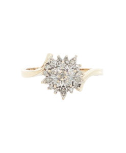 9ct Gold 0.15ct Diamond Cluster Ring