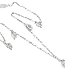 Sterling Silver Sparkling Angel Wings Necklace