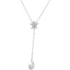 Sterling Silver Sparkling Star and Moon Necklace