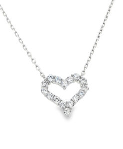 Sterling Silver Sparkling Heart Necklace