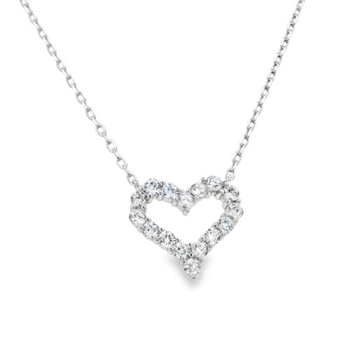 Sterling Silver Sparkling Heart Necklace