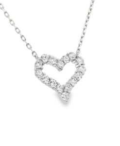 Sterling Silver Sparkling Heart Necklace