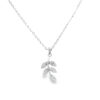 Sterling Silver Sparkling Laurel Leaf Necklace