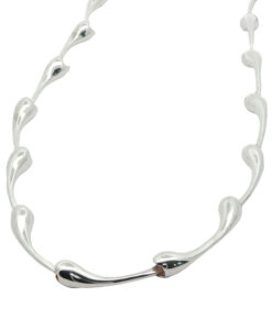 Vintage Sterling Silver Wave Necklace