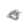 9ct Gold Neptune Topaz and Diamond Ring