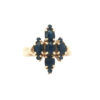 9ct Gold Sapphire Cross Cluster Ring